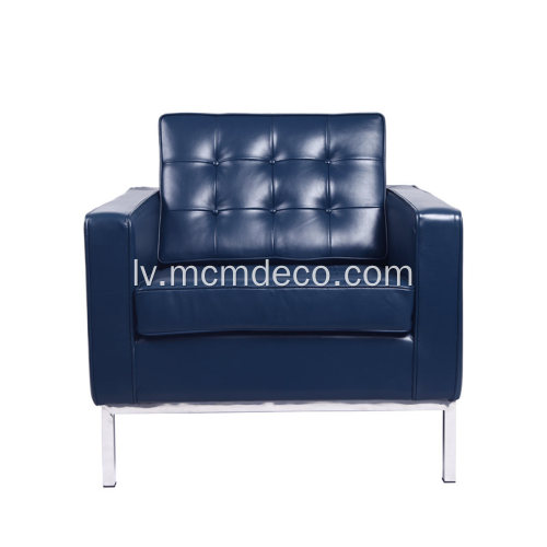 Klasisks ādas knollas dīvāns viens sēdeklis